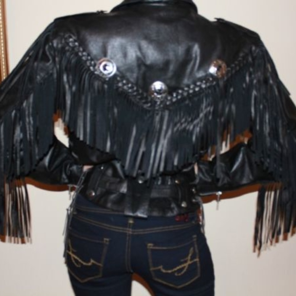 First Fringed Leather Motorcycle Jacket - Picture 2 of 3